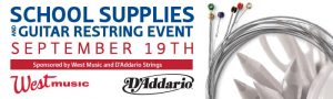 School Supplies and Guitar Restring Event – September 19th