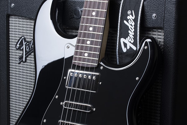 fender guitar and amp
