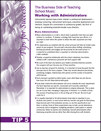 The Business Side of Teaching School Music: Working with Administrators