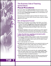 The Business Side of Teaching School Music: Fiscal Procedures