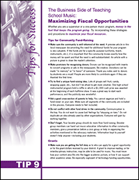 The Business Side of Teaching School Music: Maximizing Fiscal Opportunities