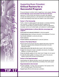 Supporting Music Education: Critical Factors for a Successful Program