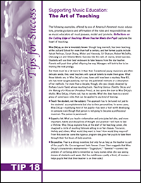 Supporting Music Education: The Art of Teaching