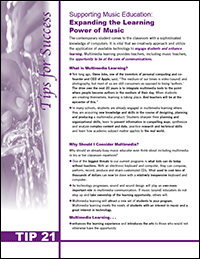 Supporting Music Education: Expanding the Learning Power of Music