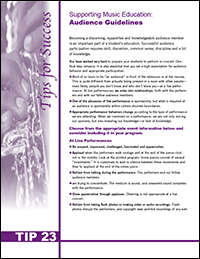 Supporting Music Education: Audience Guidelines
