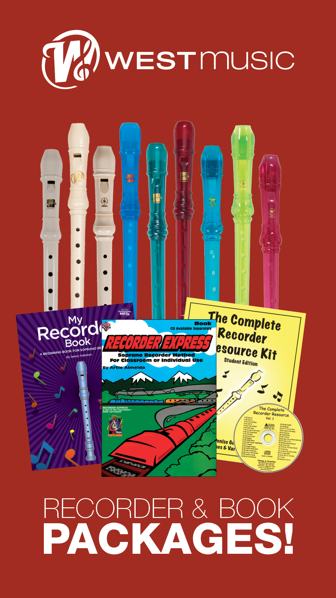 Recorder Instrument and Book Packages